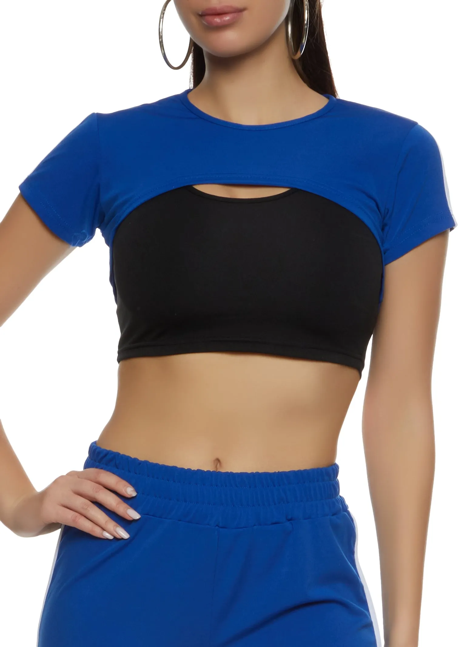 Active Cropped Tee and Tank Top Set