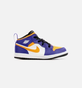 Air Jordan 1 Mid Infant Toddler Lifestyle Shoe - Purple/Yellow