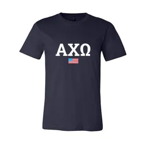 Alpha Chi Omega Navy Usa T-Shirt