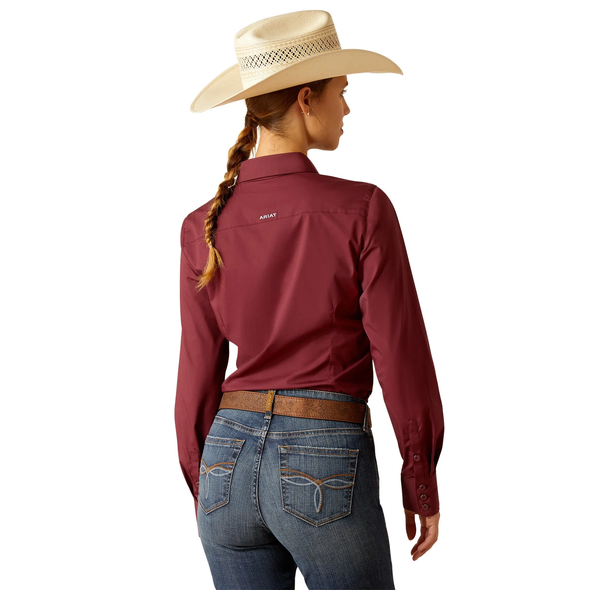 Ariat Women's Wrinkle Resistant Kirby Long Sleeve Shirt - Burgundy