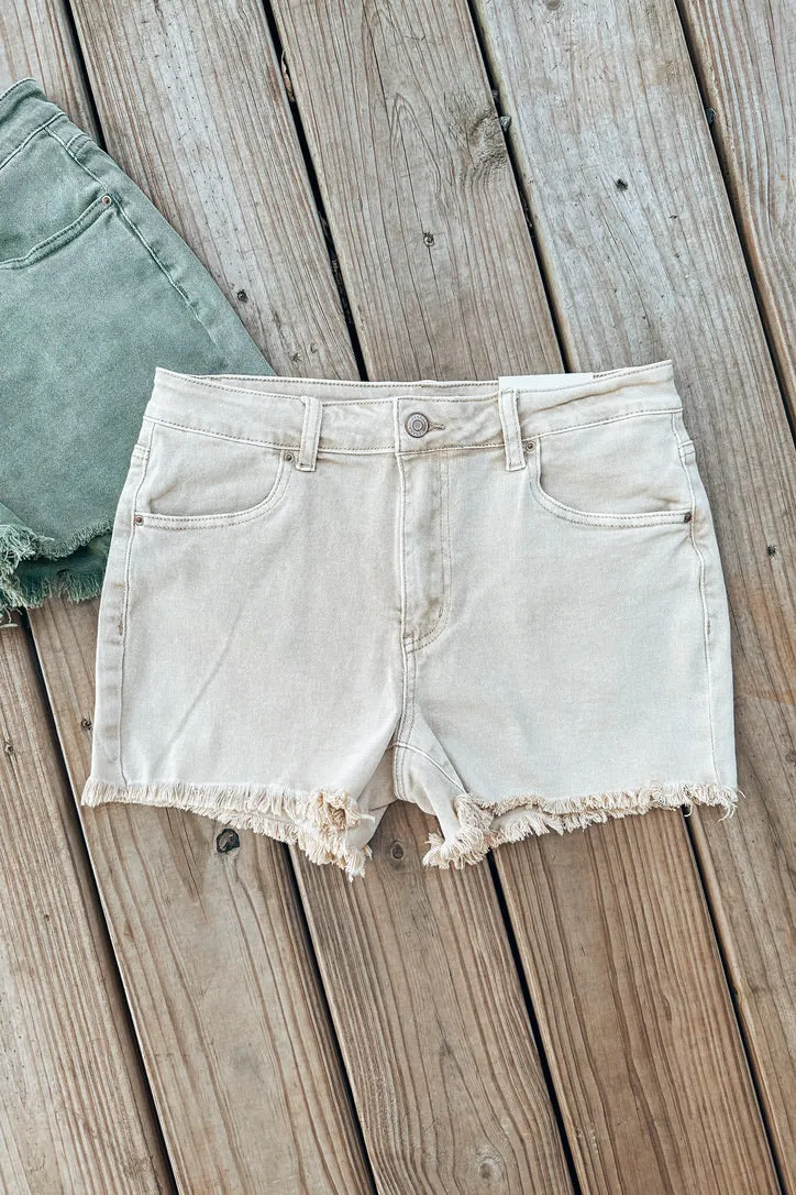 Aspen Acid Washed Frayed Shorts | TWO COLORS | FINAL SALE