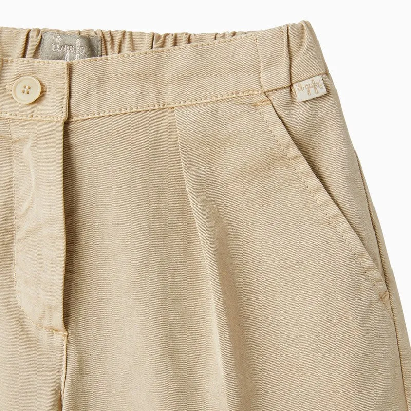 Beige Cotton Bermuda Shorts