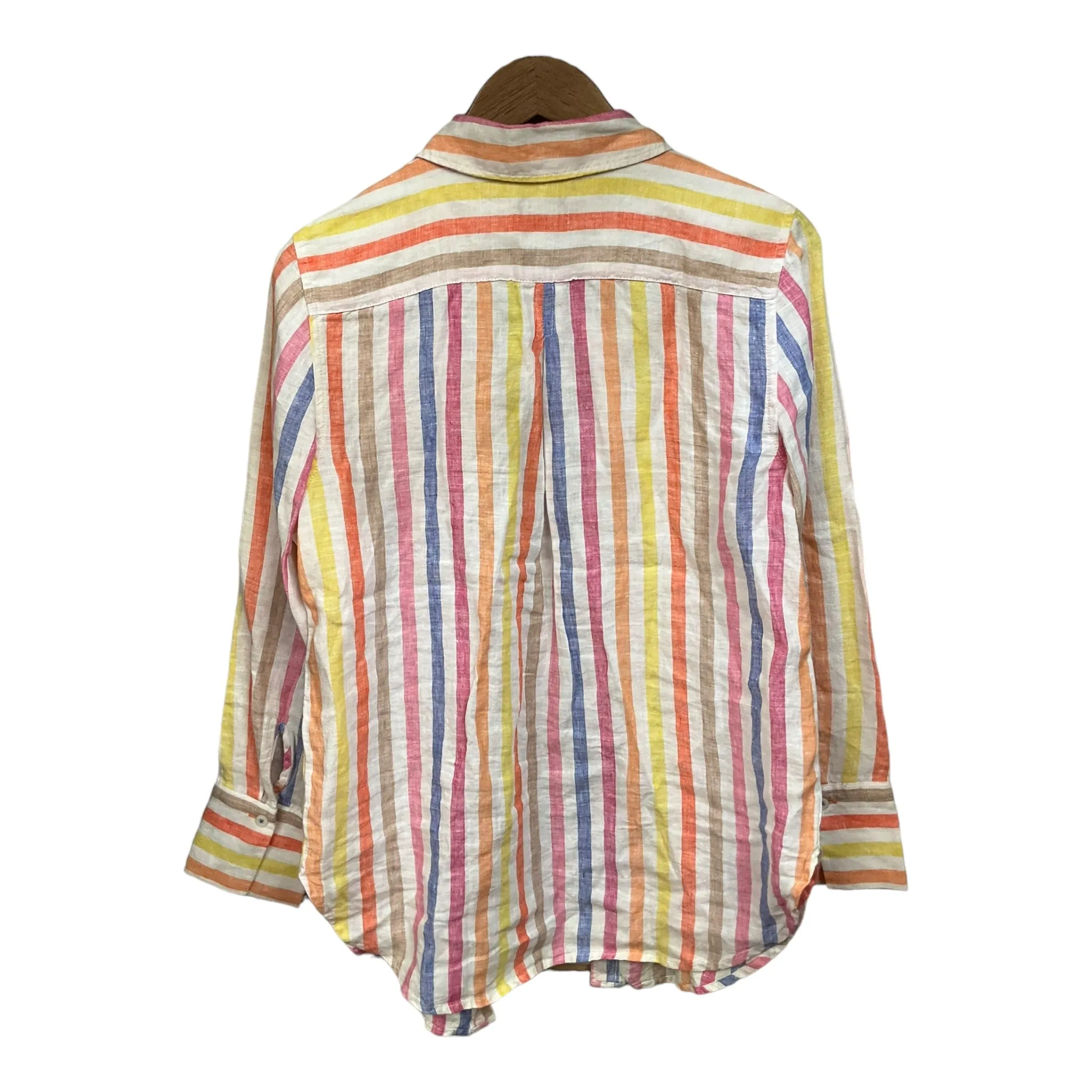 Blouse Long Sleeve By Talbots In Striped Pattern, Size: M