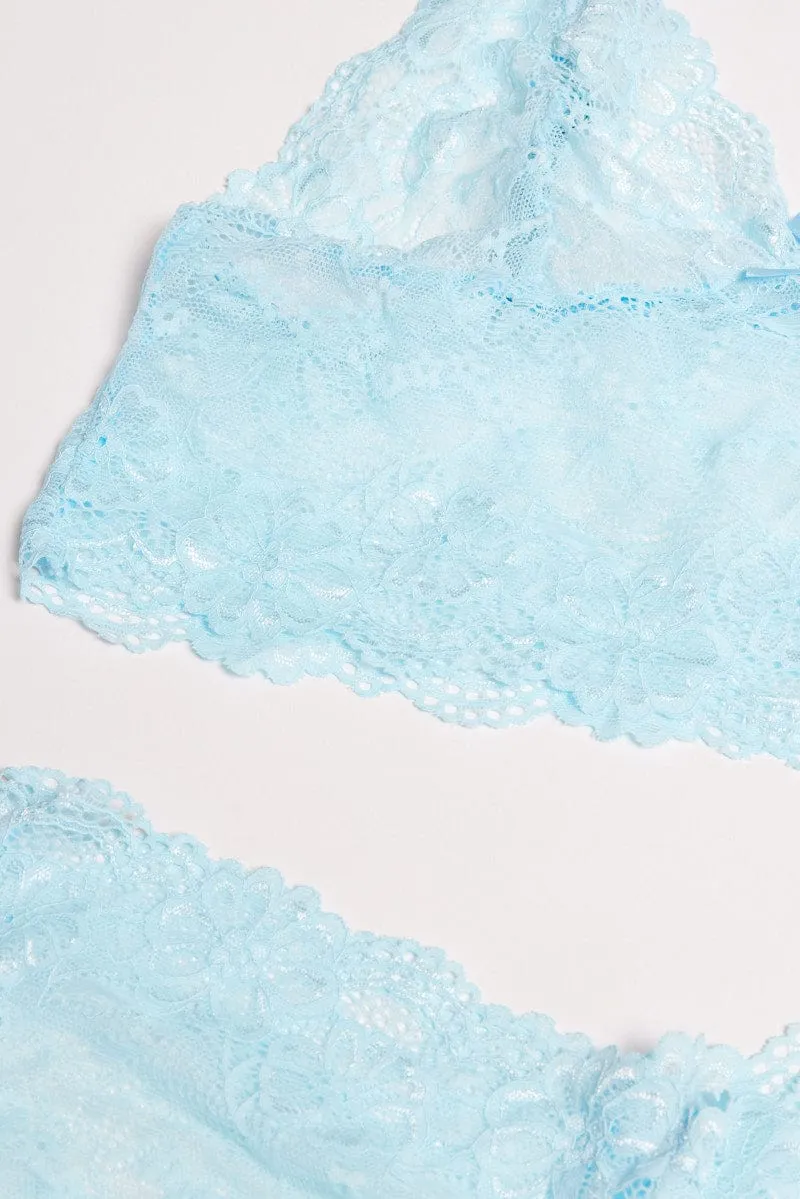 Blue Lace Lingerie Set