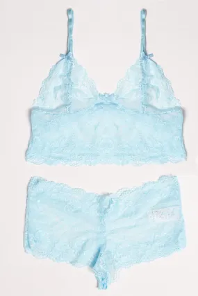 Blue Lace Lingerie Set