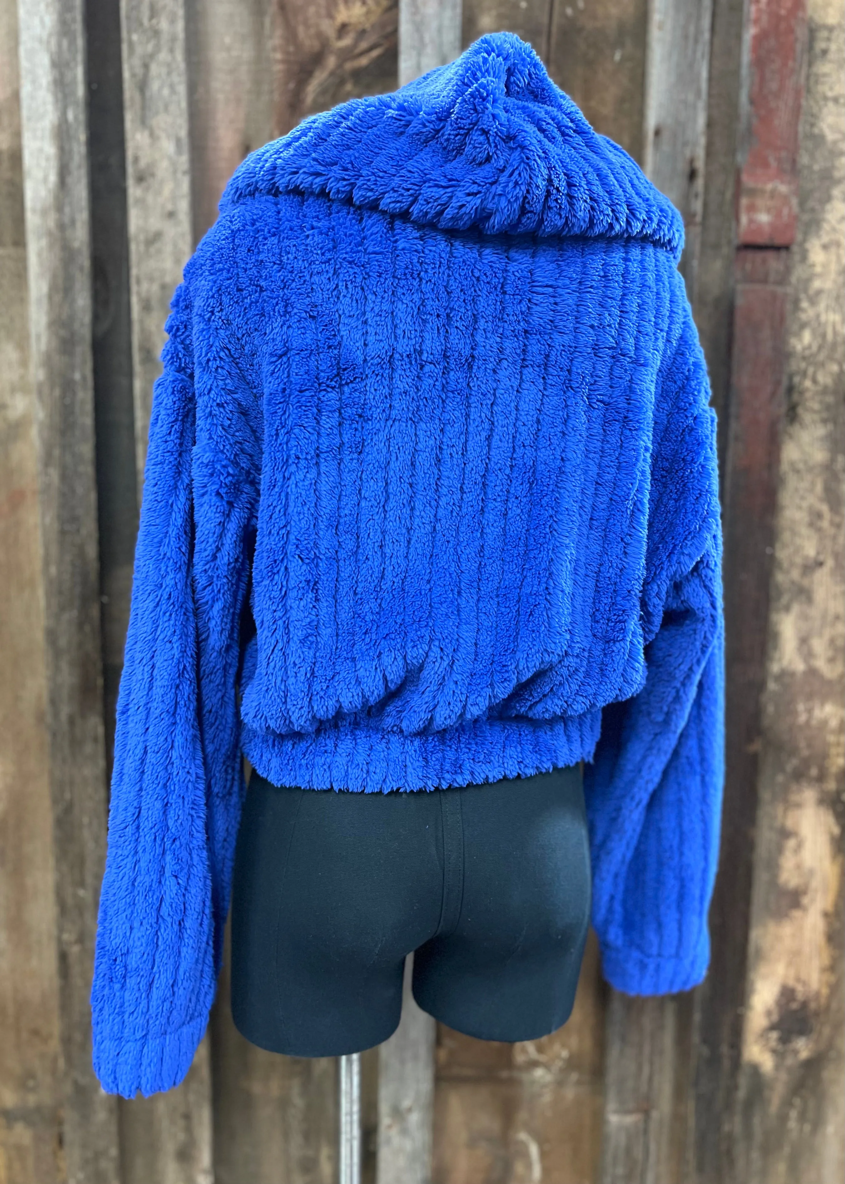 Blue Zip Up Sweater with Hood