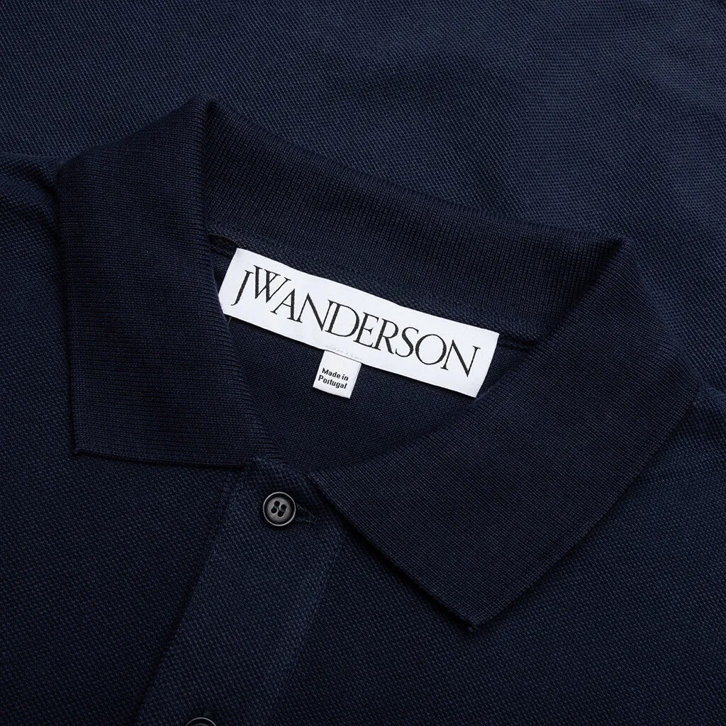 Bunny Embroidery Polo Shirt - Navy