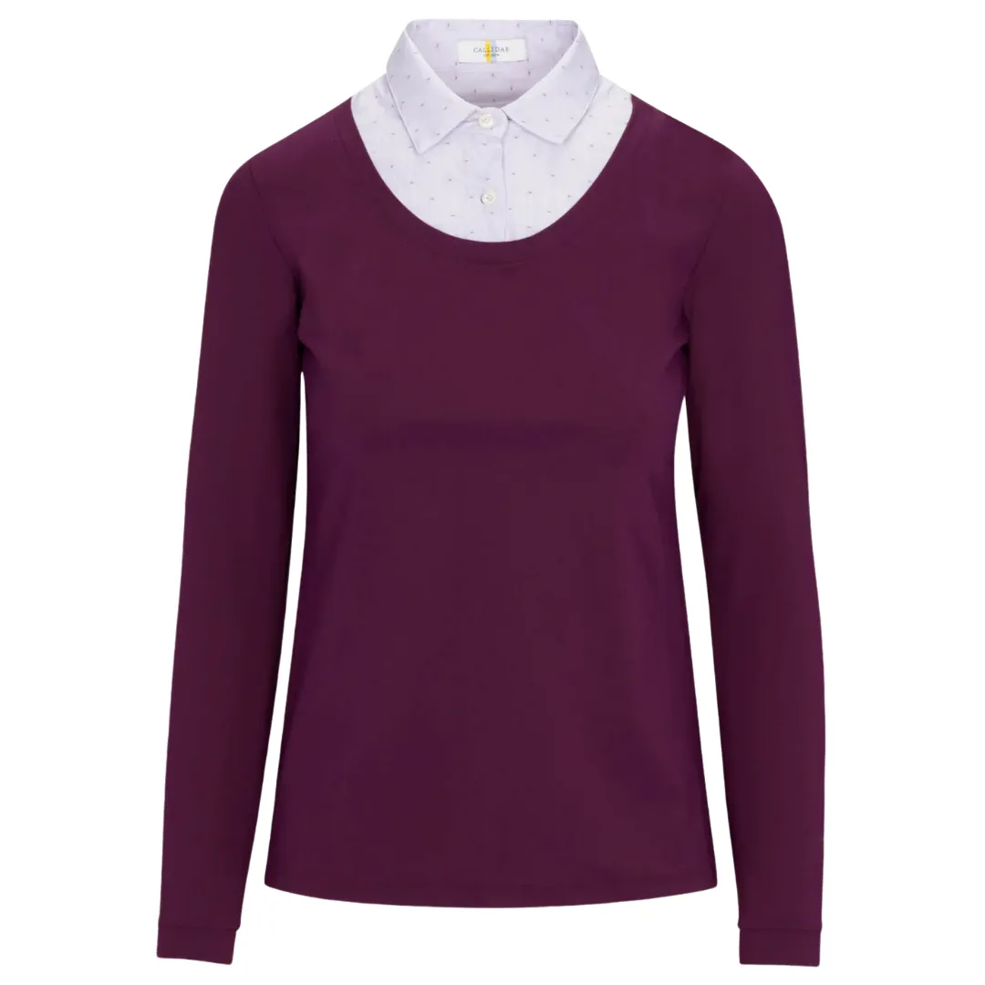 CALLIDAE The Practice Shirt in Plum w/ Plum Dobby - Women's Small