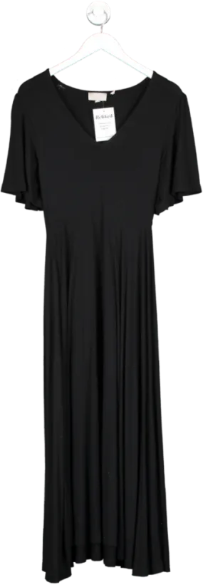 Coast Black Soft Touch Modal Jersey Angel Sleeve Dress UK 8