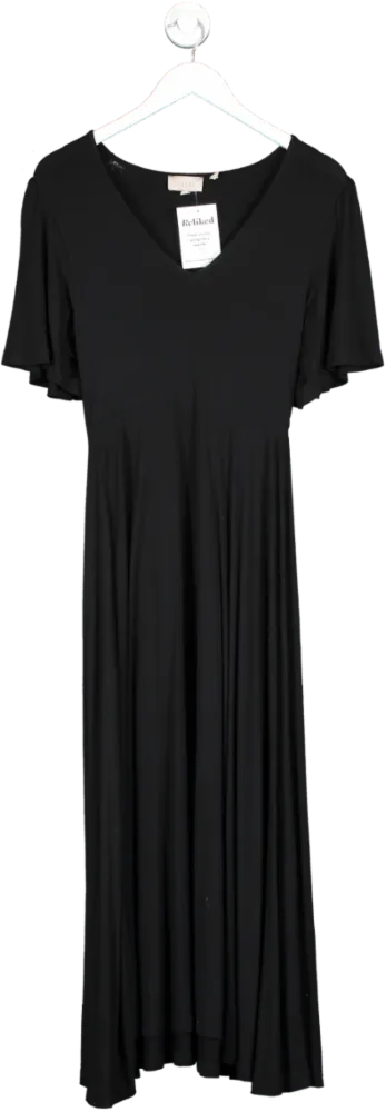 Coast Black Soft Touch Modal Jersey Angel Sleeve Dress UK 8