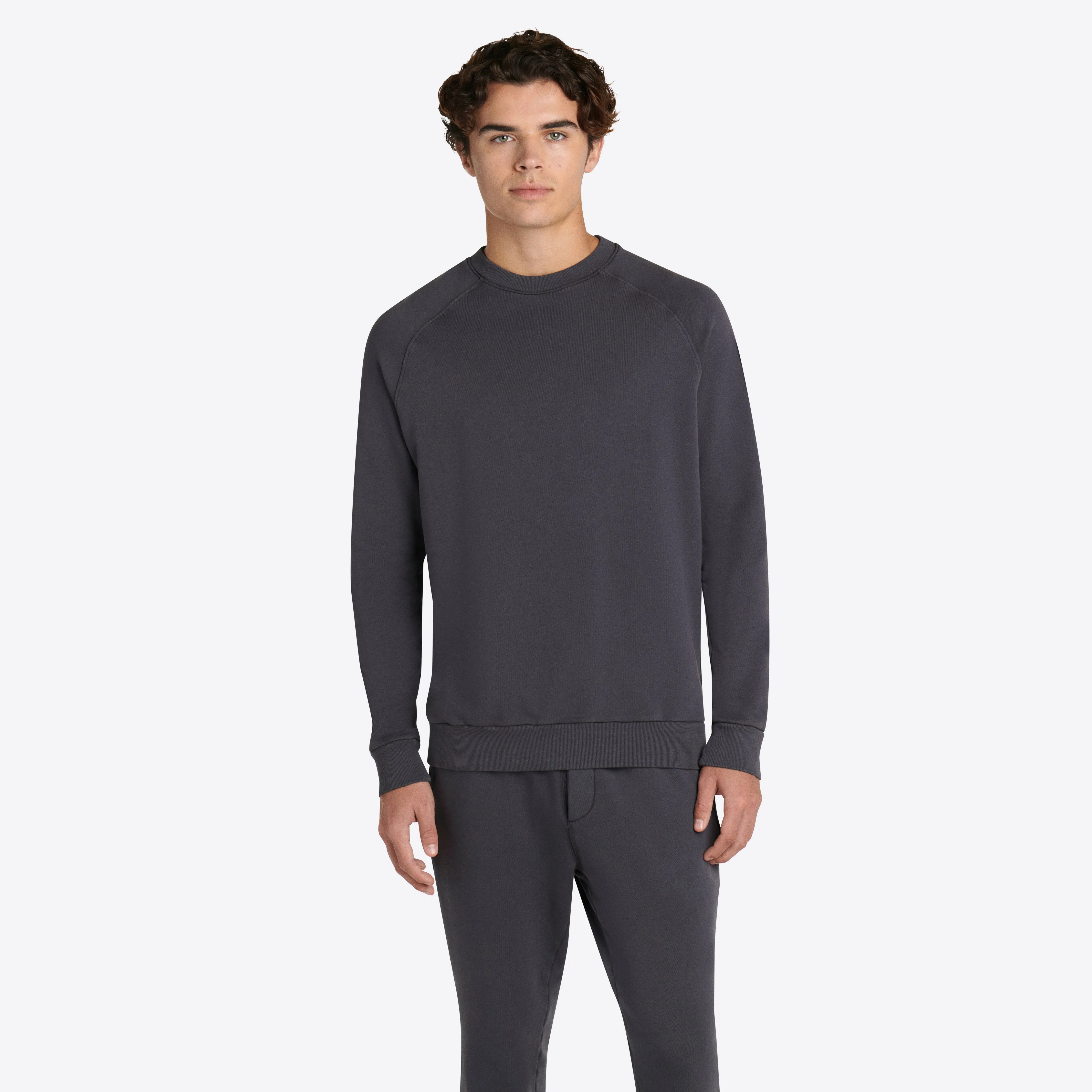 COMFORT Solid Long Sleeve Crew Neck Pullover