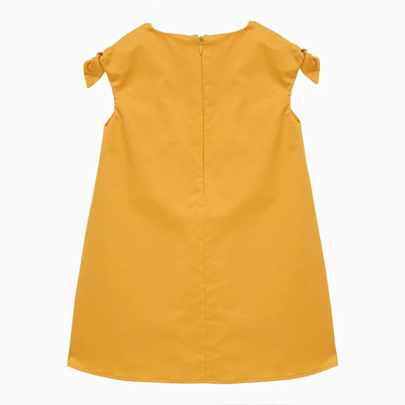 Curcuma Yellow Cotton Dress With Bows