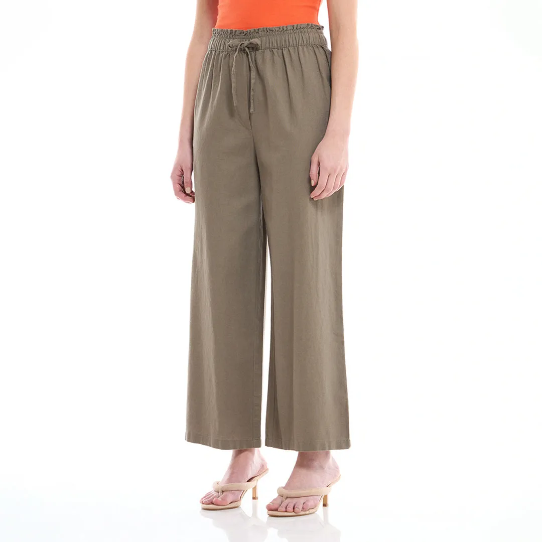 Elastic Waist Wide Leg Trousers