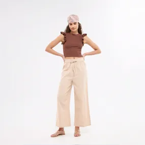 Elastic Waist Wide Leg Trousers