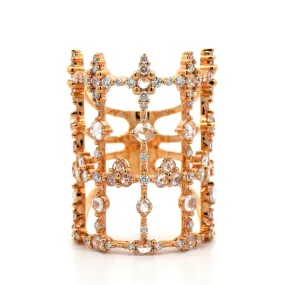 Etho Maria 18K Rose Gold Wide Lace Diamond Ring