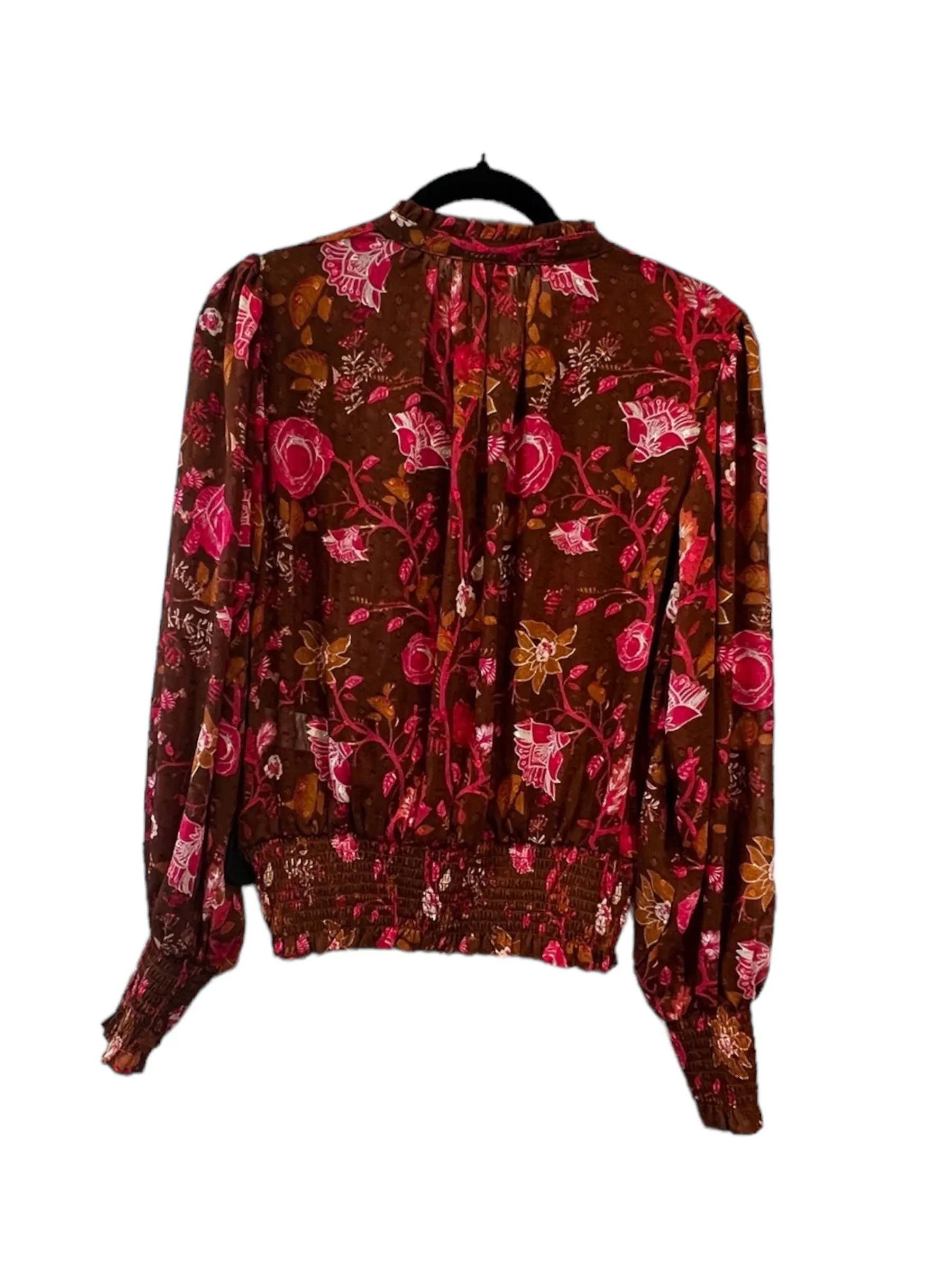 Floral Print Top Long Sleeve Designer Joie, Size M