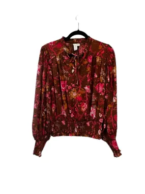 Floral Print Top Long Sleeve Designer Joie, Size M