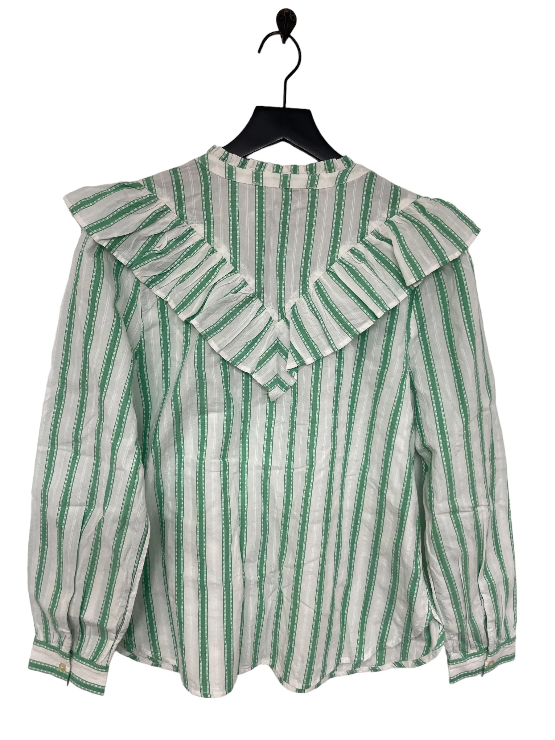 Green Blouse Long Sleeve Loft, Size M