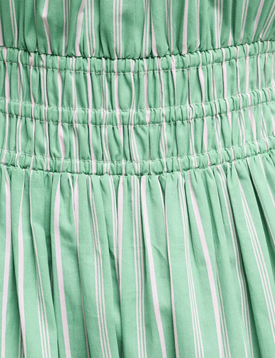 Green Stripe Elora Sleeveless Midi Dress