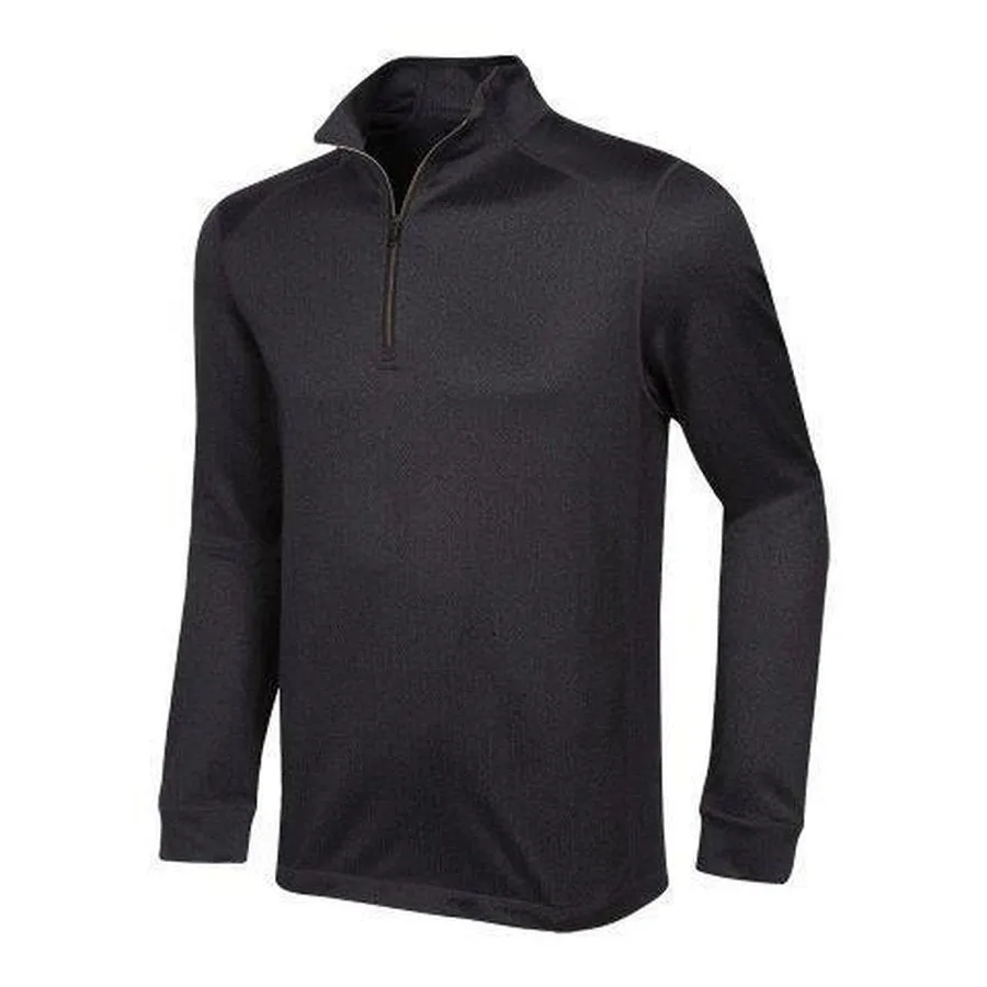 Greg Norman HERRINGBONE L/S HEATHERED 1/4 ZIP MOCK