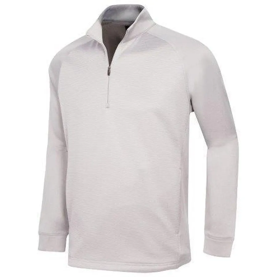 Greg Norman HERRINGBONE L/S HEATHERED 1/4 ZIP MOCK