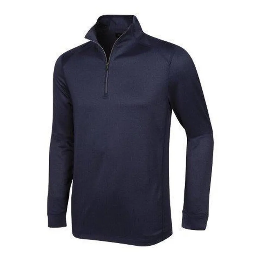 Greg Norman HERRINGBONE L/S HEATHERED 1/4 ZIP MOCK