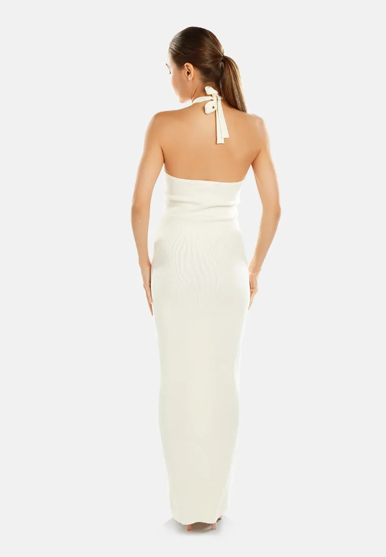 Halter Neck Bodycon Maxi Dress by RUW