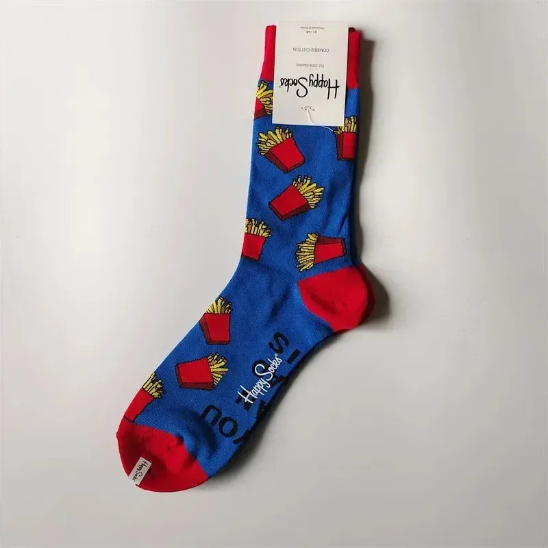 Happy& Funny Socks Men's Classic Crew Cotton Sports Socks