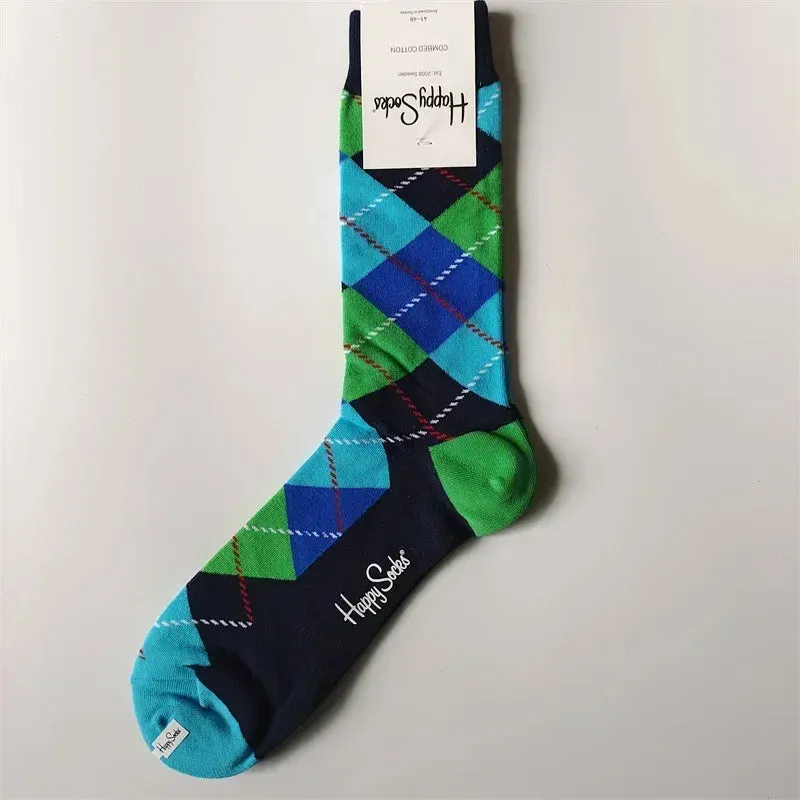 Happy& Funny Socks Men's Classic Crew Cotton Sports Socks