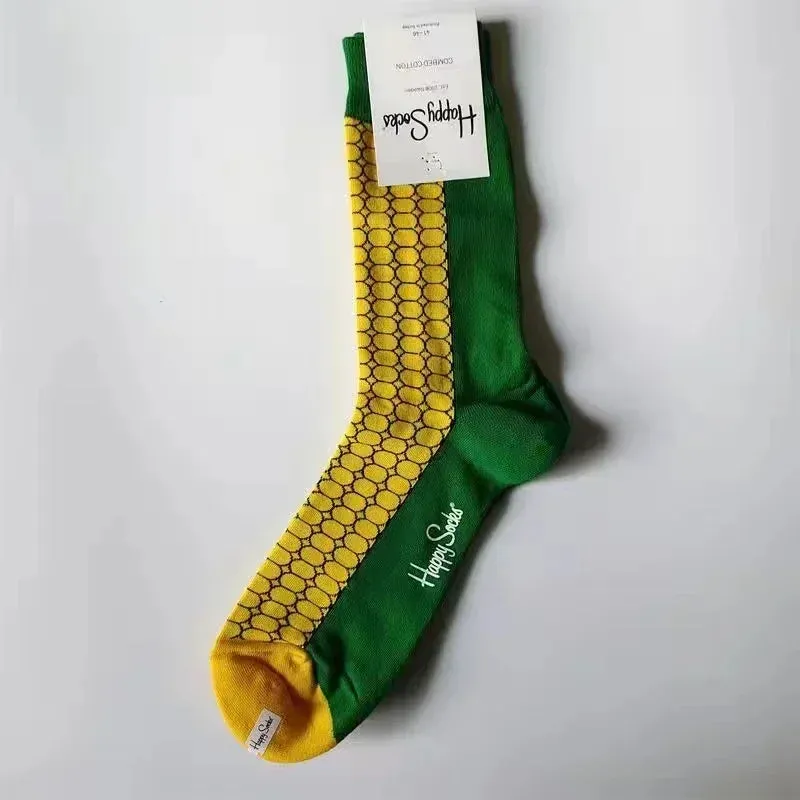 Happy& Funny Socks Men's Classic Crew Cotton Sports Socks