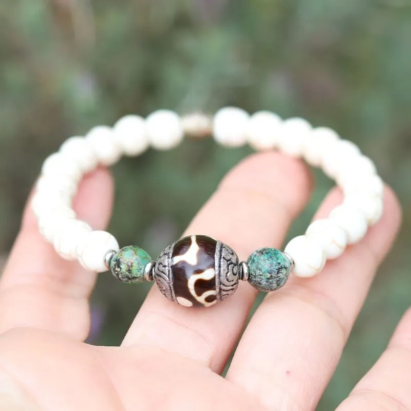 Howlite and Tibetan Bead Bracelet - *Final Sale*