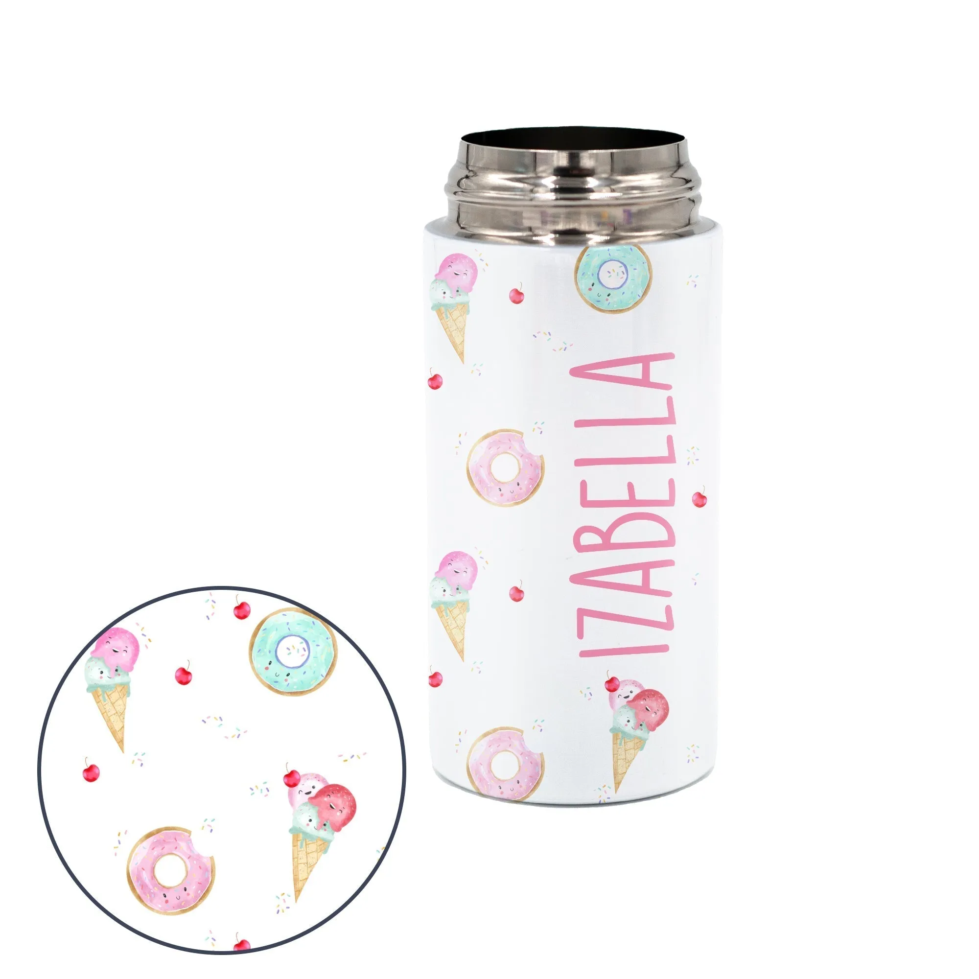 Kids Personalized 12 oz Water Bottle - Pink/Purple Lid