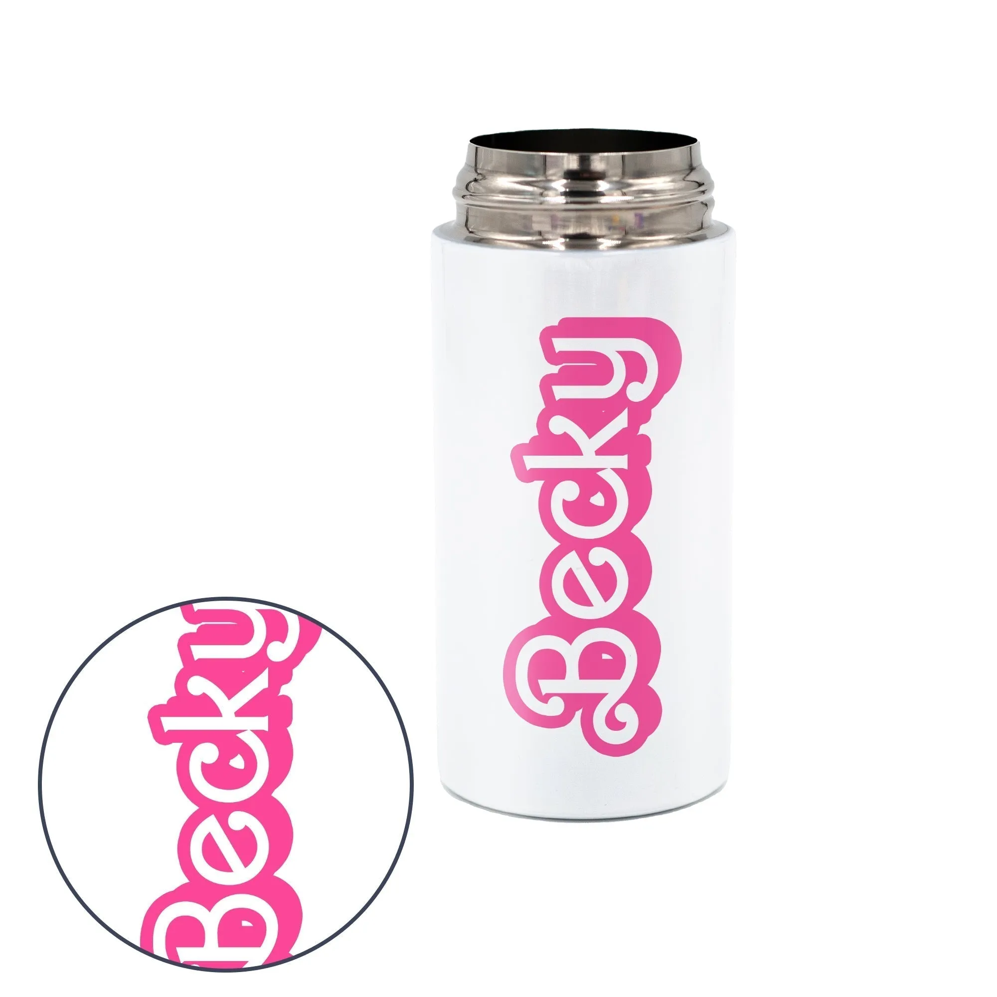 Kids Personalized 12 oz Water Bottle - Pink/Purple Lid