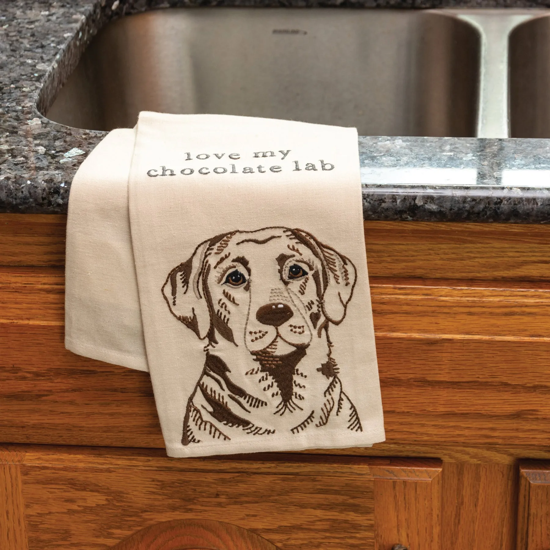 'Love My Chocolate Lab' Dish Towel