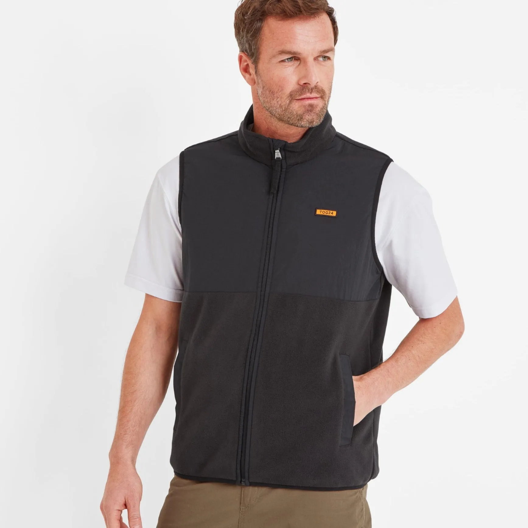 Marray Mens Fleece Gilet - Black/Washed Black