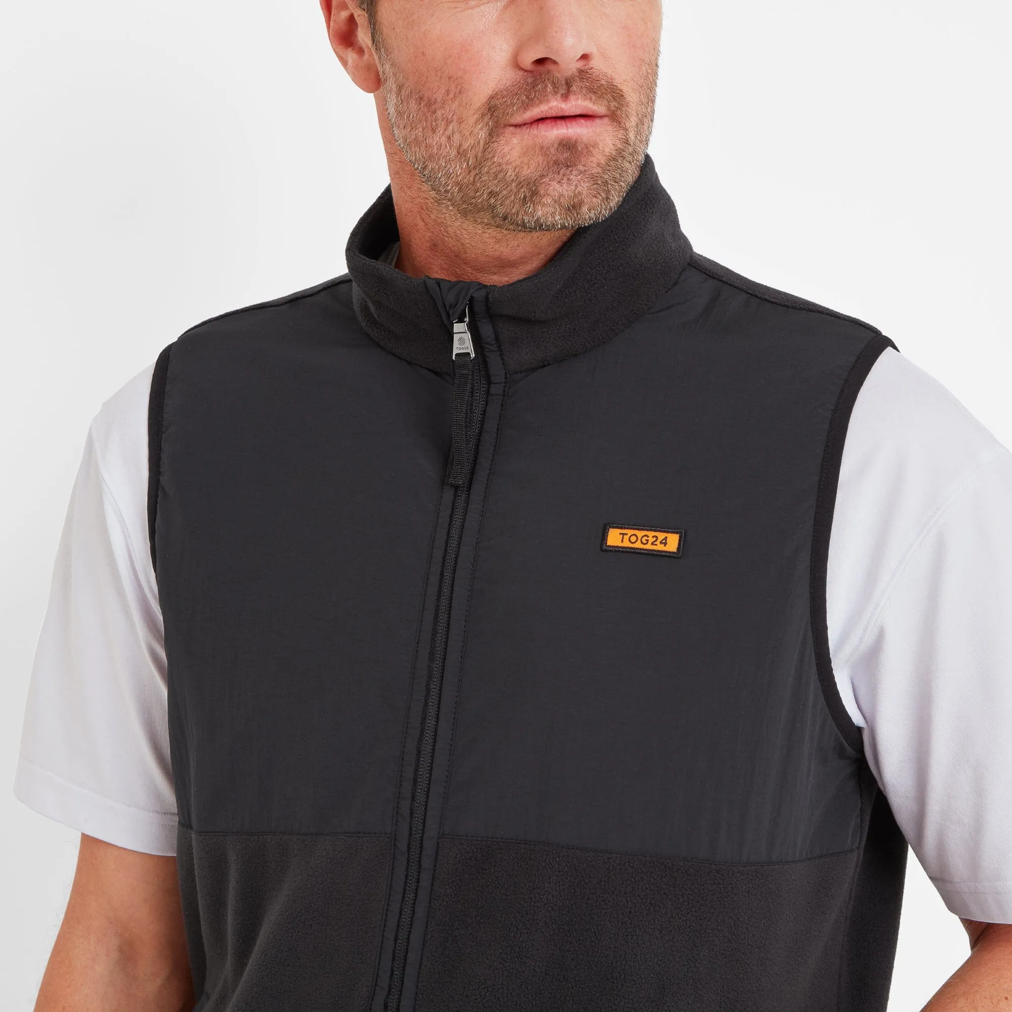 Marray Mens Fleece Gilet - Black/Washed Black