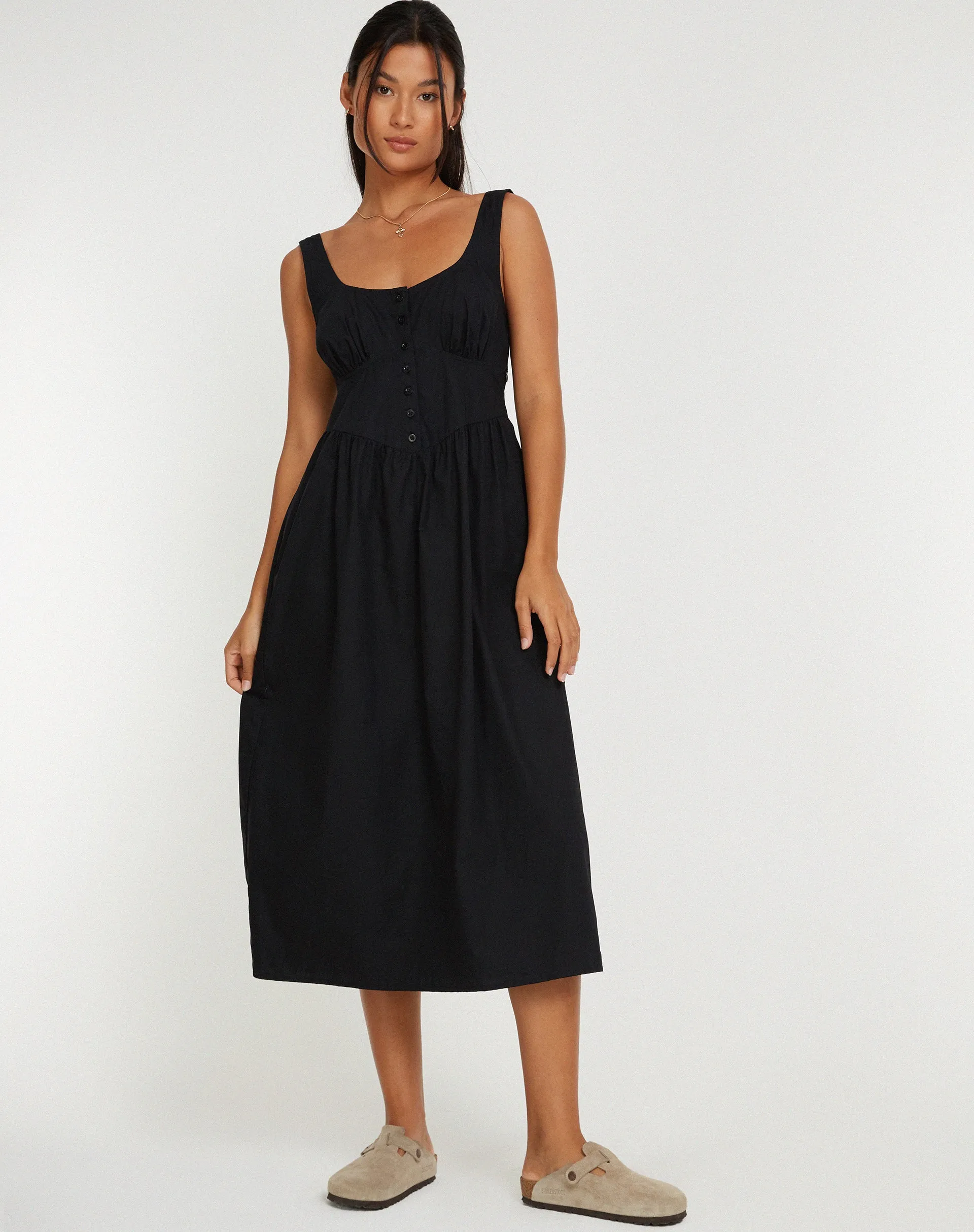 Melrose Midi Dress in Black