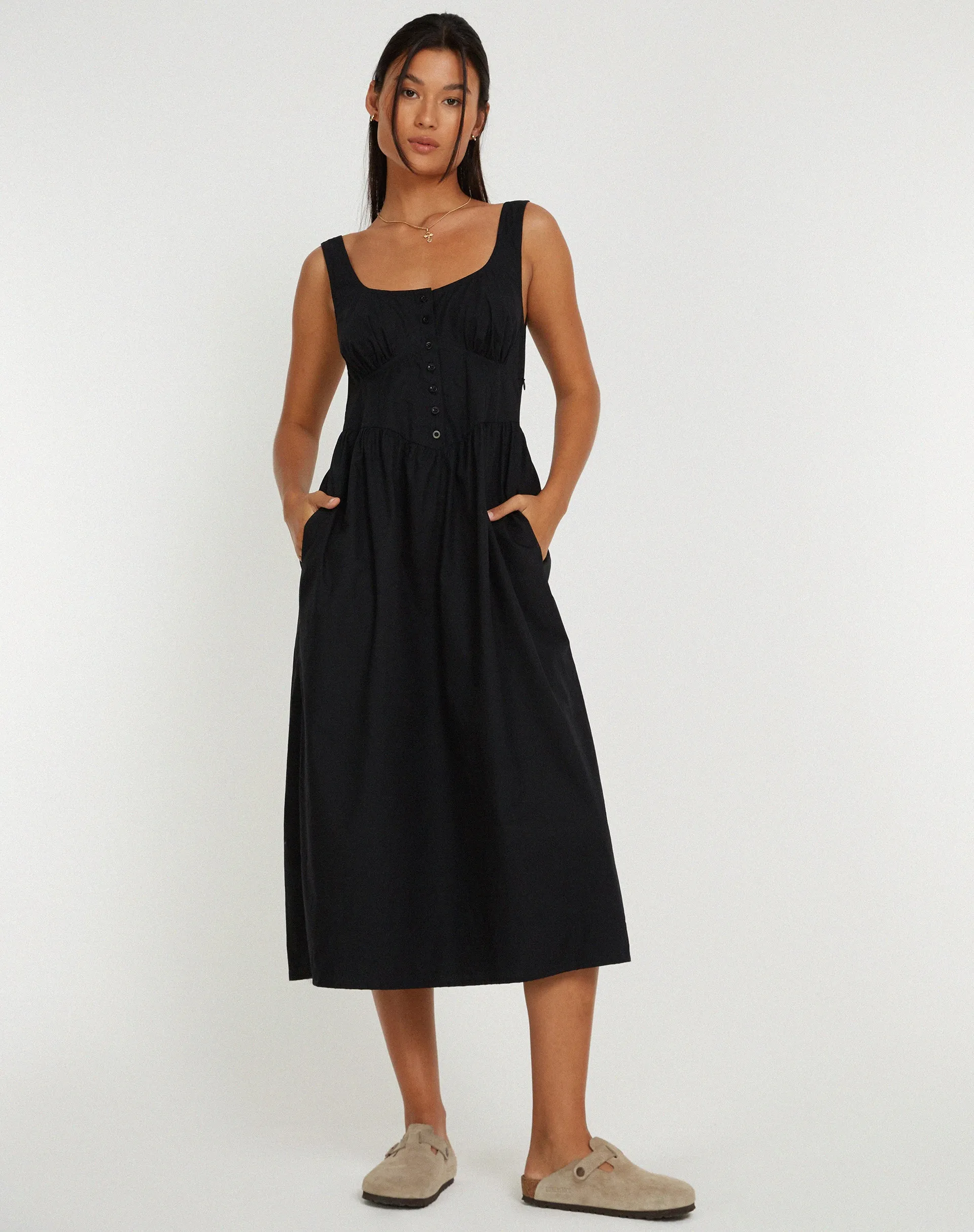 Melrose Midi Dress in Black