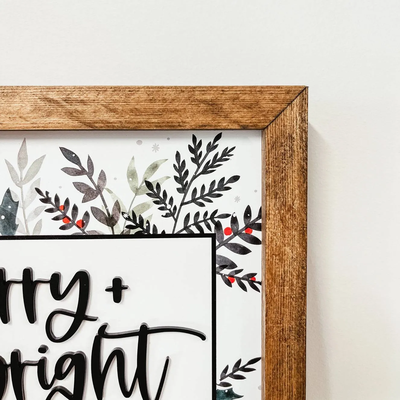 Merry   Bright 3D Framed Wood Sign (SALE)