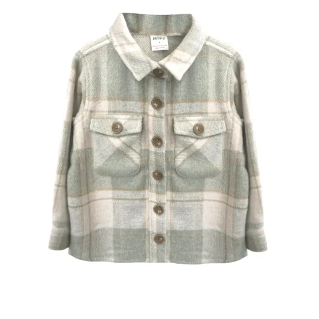 Milky Green Check Overshirt