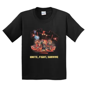 Minecraft Dungeons Unite, Fight, Survive Kids Short Sleeve T-shirt