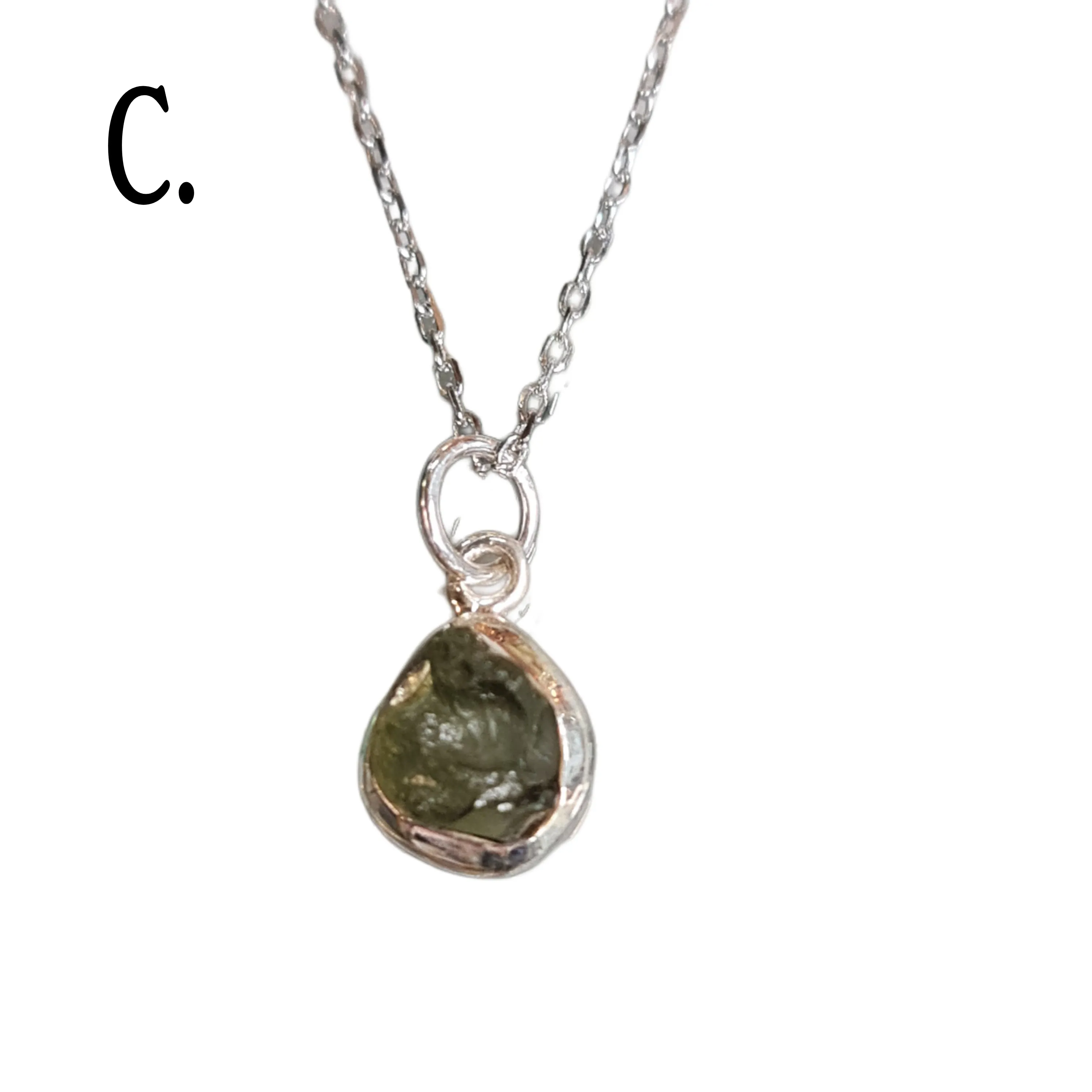 Moldavite Meteorite Pendant Necklace