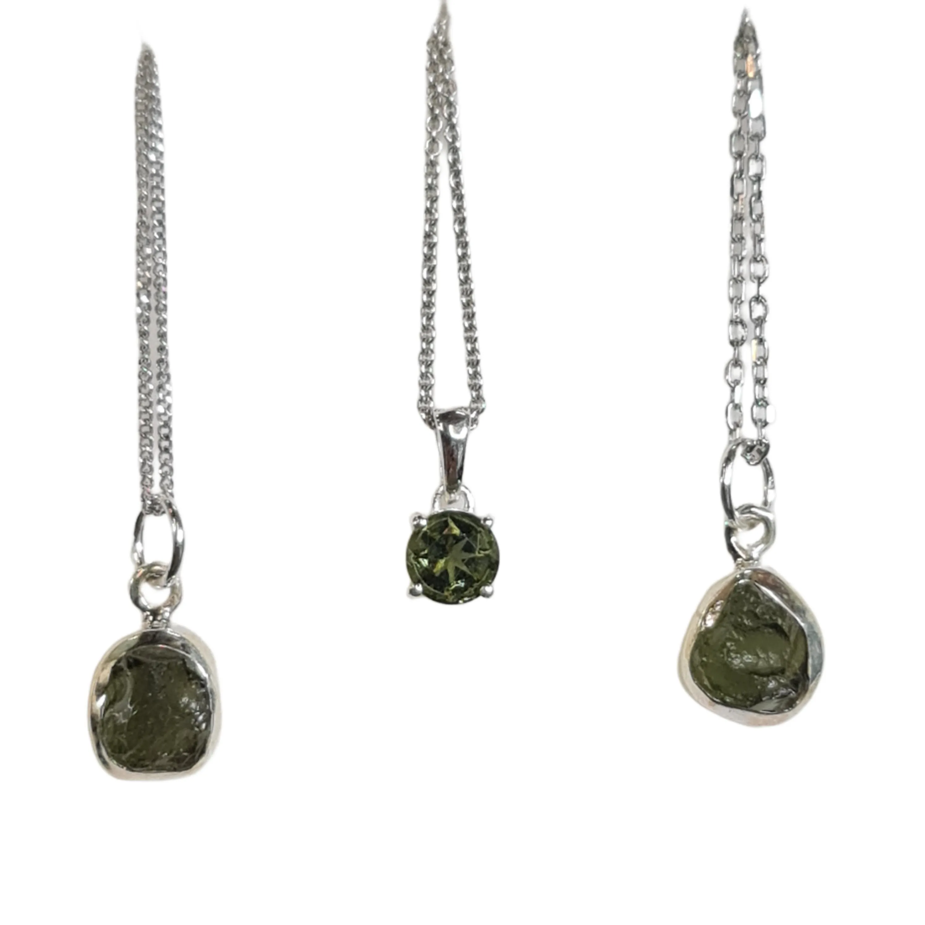 Moldavite Meteorite Pendant Necklace