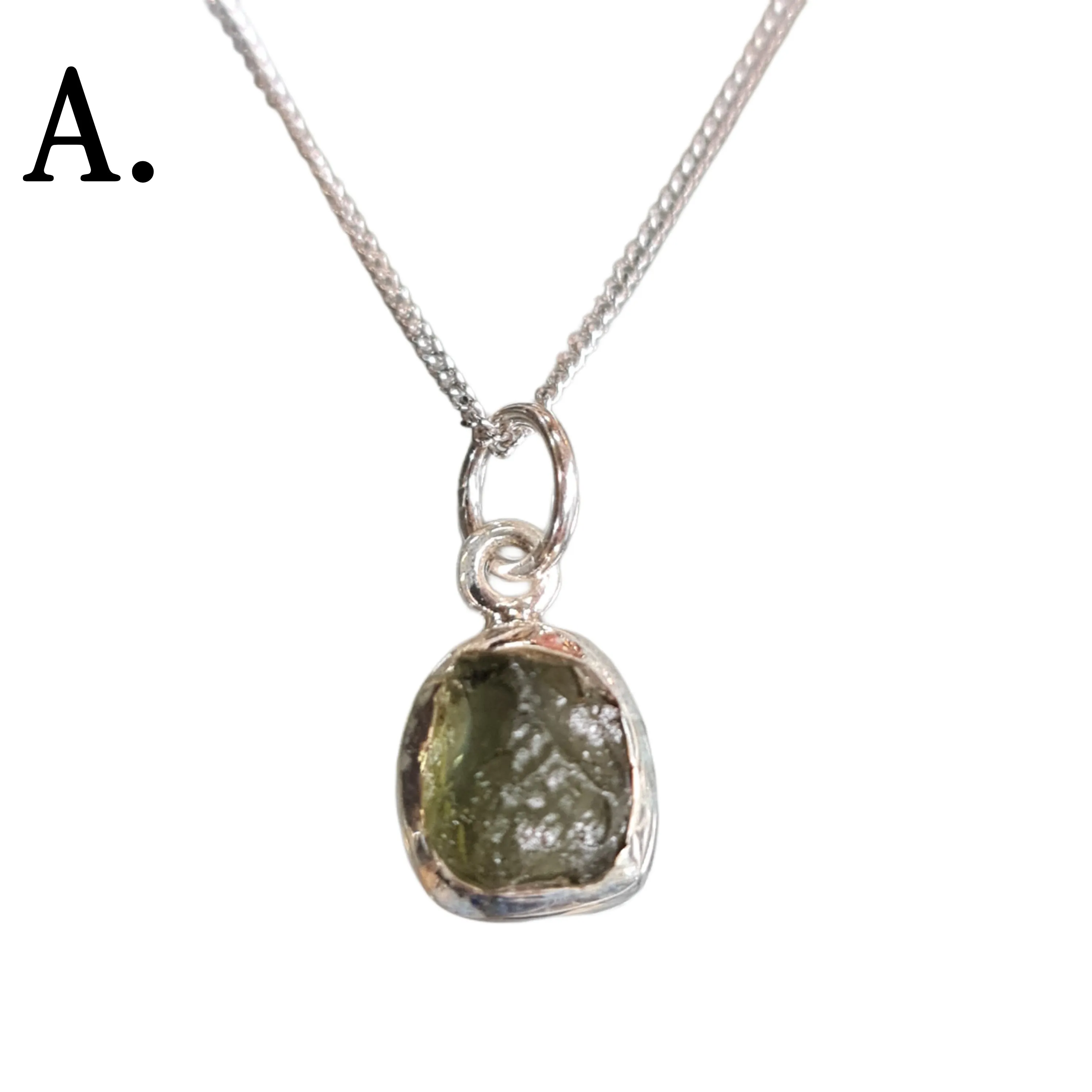 Moldavite Meteorite Pendant Necklace