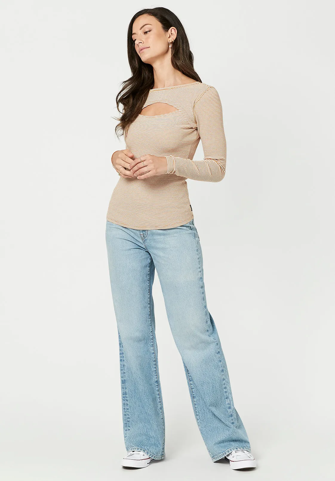 Nanie Cut-Out Ribbed Top - KT2089F