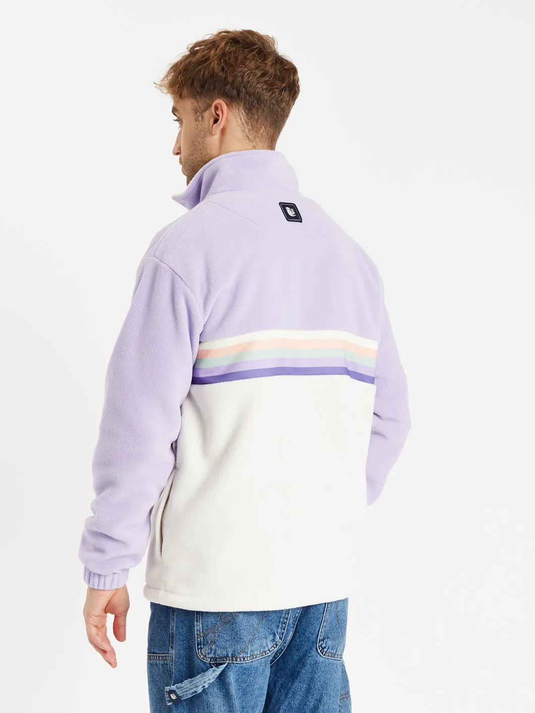 One Eighty 1/4 Zip Fleece Lavender & Cream