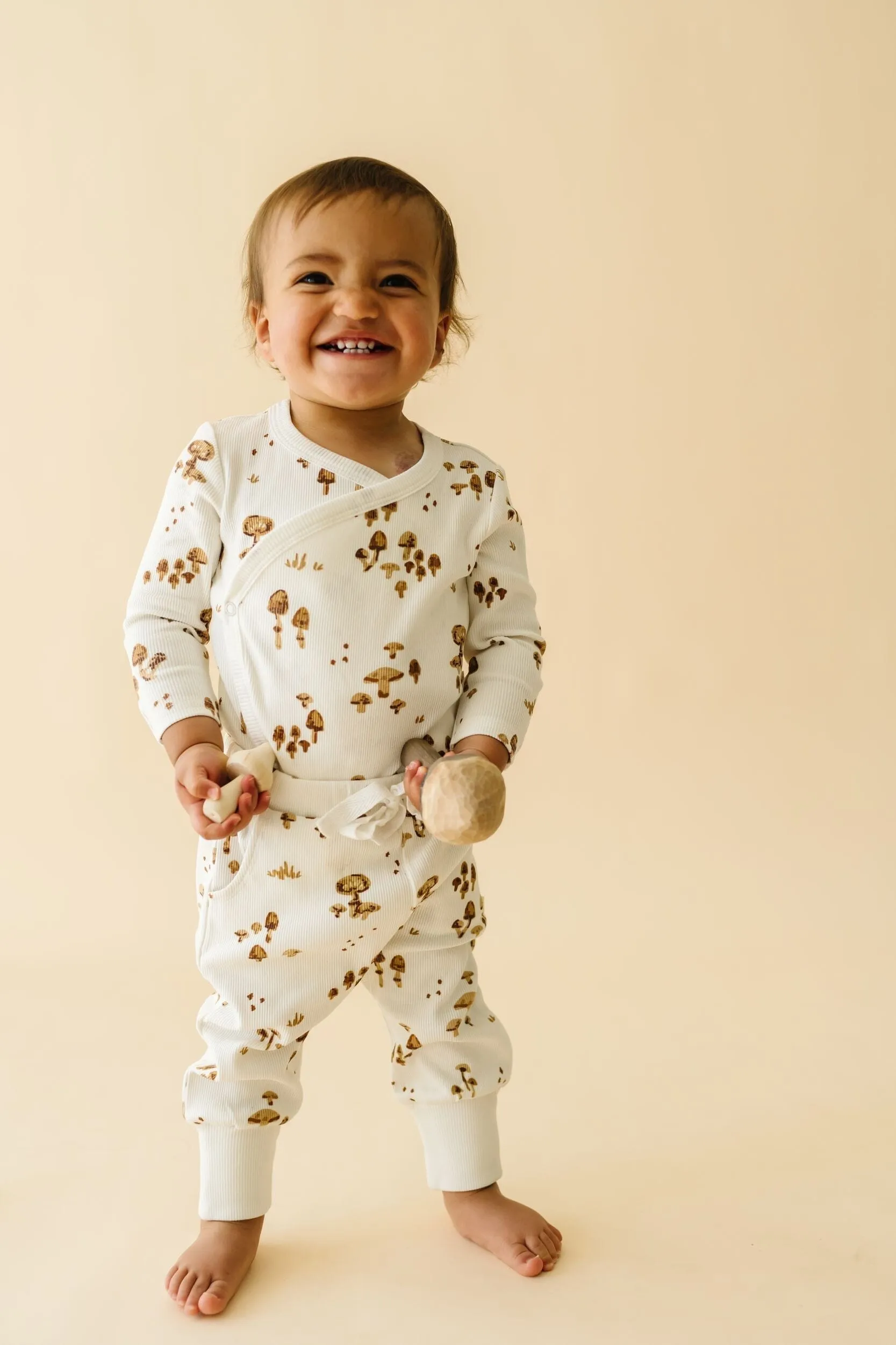 Organic Kimono Onesie & Pants Set | Fungi