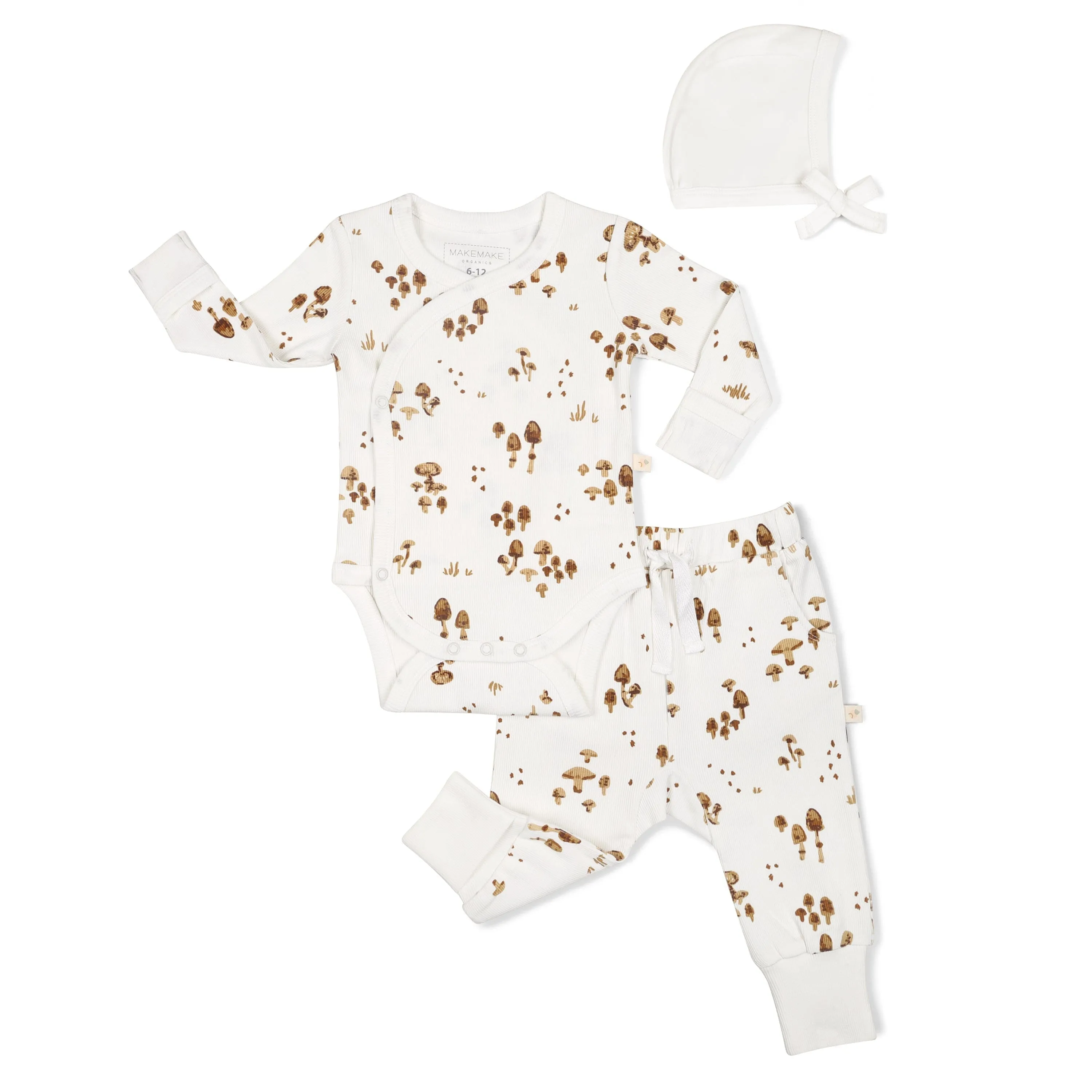 Organic Kimono Onesie & Pants Set | Fungi