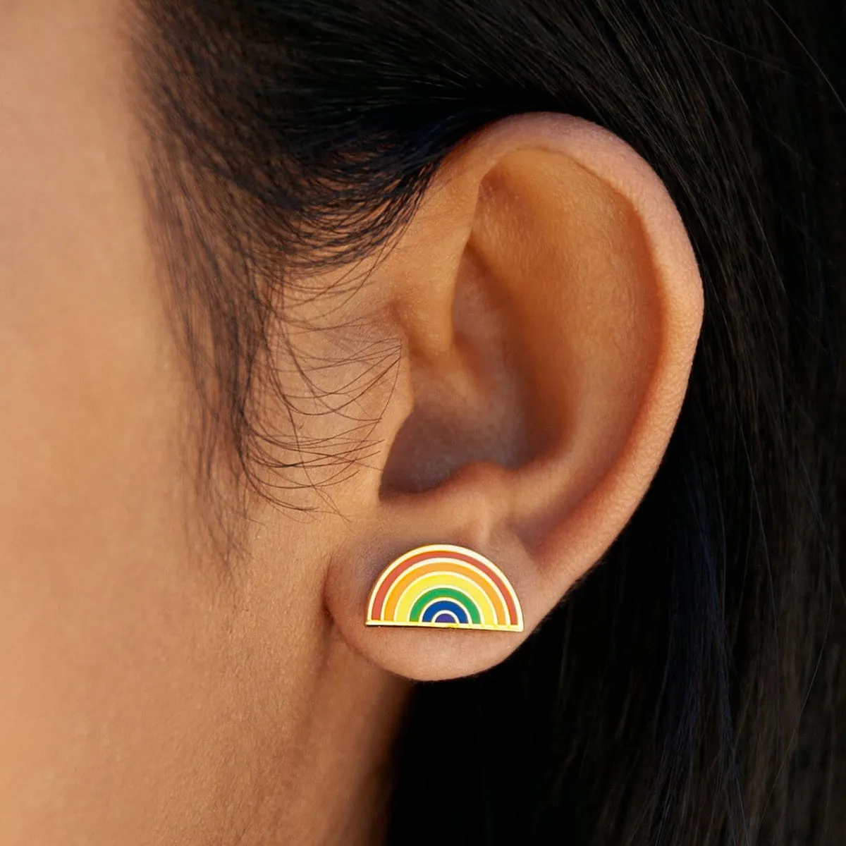 Pride Rainbow Post Earrings