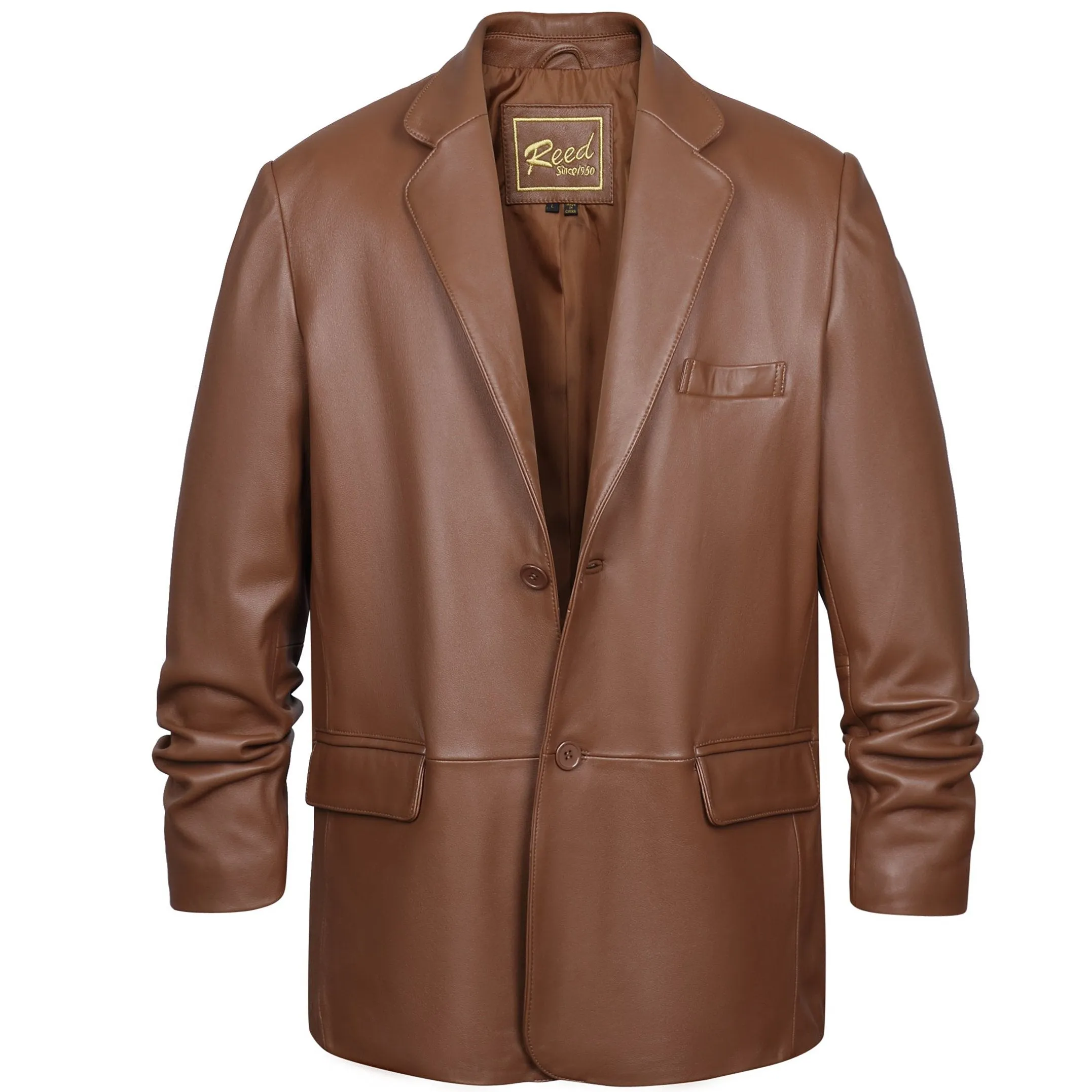 REED Men's Premium Lambskin Leather Blazer Sports Jacket (Imported)